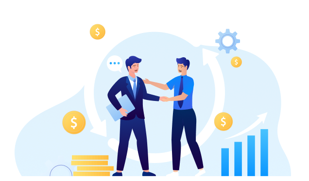 Acme partnership and reliable service illustration