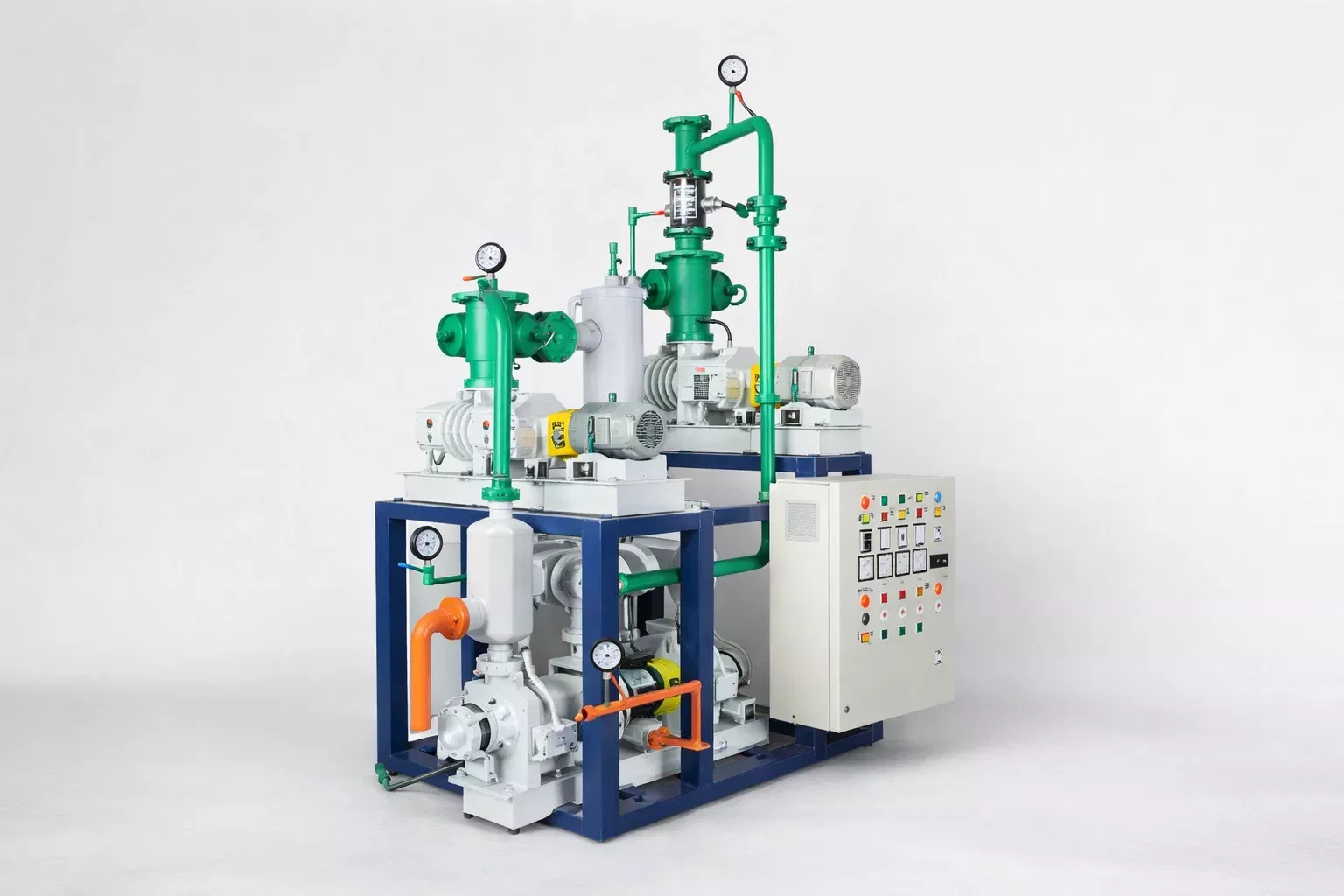 High-speed mechanical vacuum booster in operation